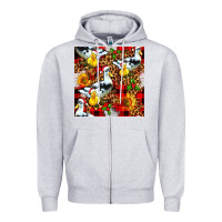 Heather Grey christmas leopard duck Zipper Hoodie - FaDigitalArtStudio