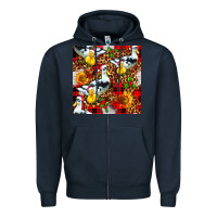 Navy christmas leopard duck Zipper Hoodie - FaDigitalArtStudio
