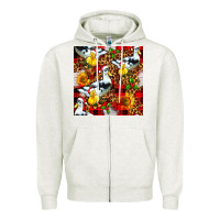 Oatmeal Heather christmas leopard duck Zipper Hoodie - FaDigitalArtStudio