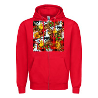 Red christmas leopard duck Zipper Hoodie - FaDigitalArtStudio