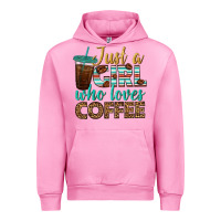 Fuchsia Pink just a girl who loves coffee Urban Hoodie - BundleAndBundleShop