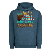Pigment Midnight Navy just a girl who loves coffee Urban Hoodie - BundleAndBundleShop