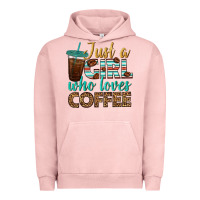 Pigment Salmon just a girl who loves coffee Urban Hoodie - BundleAndBundleShop