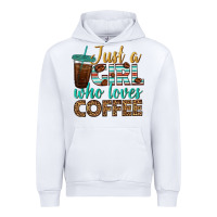 White just a girl who loves coffee Urban Hoodie - BundleAndBundleShop