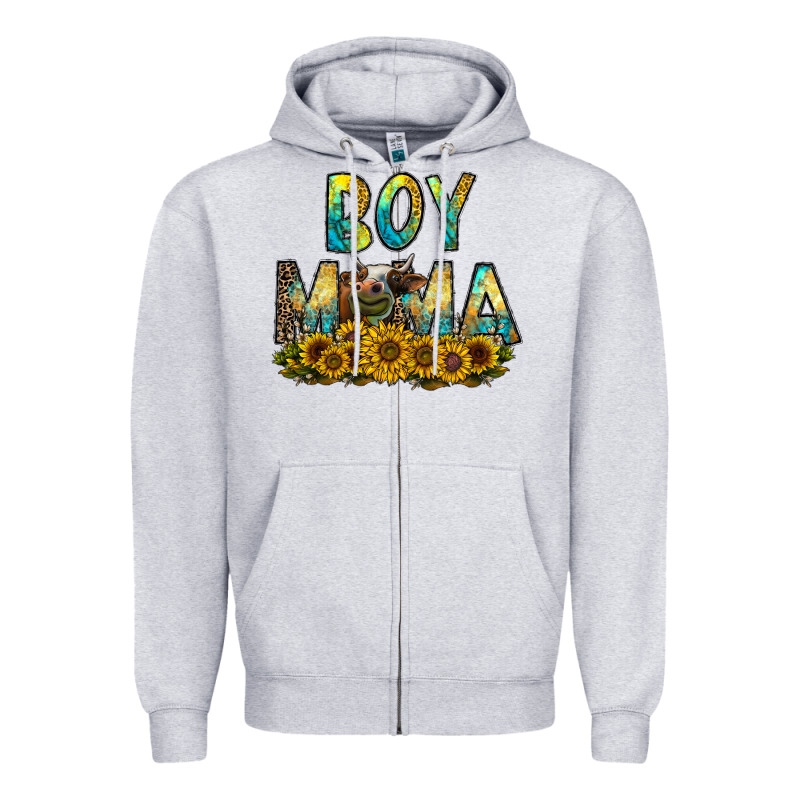 Boy Mama Zipper Hoodie by CowhideDigitalArt | Teevron