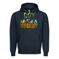 Navy boy mama Zipper Hoodie - CowhideDigitalArt