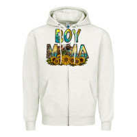 Oatmeal Heather boy mama Zipper Hoodie - CowhideDigitalArt