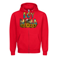 Red boy mama Zipper Hoodie - CowhideDigitalArt