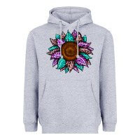 Heather Grey sunflower leopard color Heavyweight Hoodie - JahusDesignShop