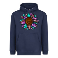 Navy sunflower leopard color Heavyweight Hoodie - JahusDesignShop