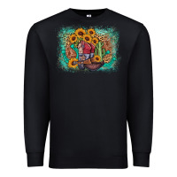 Black cowboy boots sunflower Premium Sweatshirt - AdoDesignShop