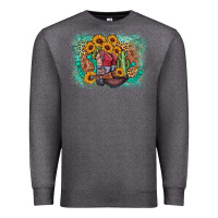 Charcoal Heather cowboy boots sunflower Premium Sweatshirt - AdoDesignShop