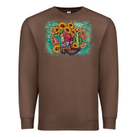 Chestnut cowboy boots sunflower Premium Sweatshirt - AdoDesignShop