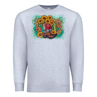 Heather Grey cowboy boots sunflower Premium Sweatshirt - AdoDesignShop