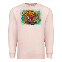Pale Pink cowboy boots sunflower Premium Sweatshirt - AdoDesignShop