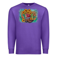 Purple cowboy boots sunflower Premium Sweatshirt - AdoDesignShop