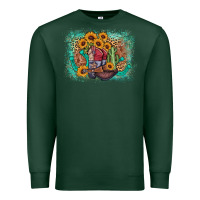 Sports Green cowboy boots sunflower Premium Sweatshirt - AdoDesignShop