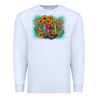 White cowboy boots sunflower Premium Sweatshirt - AdoDesignShop