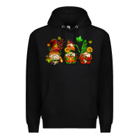 Black fall gnomes with pumpkin pie Premium Hoodie - AdoDesignShop