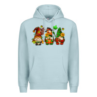 Blue Mist fall gnomes with pumpkin pie Premium Hoodie - AdoDesignShop