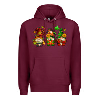 Burgundy fall gnomes with pumpkin pie Premium Hoodie - AdoDesignShop