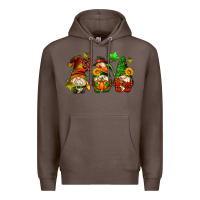 Coffee fall gnomes with pumpkin pie Premium Hoodie - AdoDesignShop