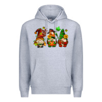 Heather Grey fall gnomes with pumpkin pie Premium Hoodie - AdoDesignShop