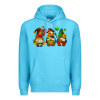 Ocean Blue fall gnomes with pumpkin pie Premium Hoodie - AdoDesignShop