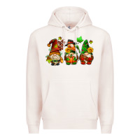 Pale Pink fall gnomes with pumpkin pie Premium Hoodie - AdoDesignShop