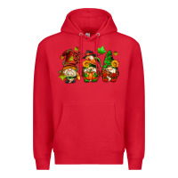 Red fall gnomes with pumpkin pie Premium Hoodie - AdoDesignShop