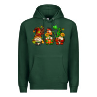 Sports Green fall gnomes with pumpkin pie Premium Hoodie - AdoDesignShop
