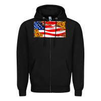Black usa flag and sunflower license plate Zipper Hoodie - HRA Design Shop