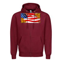 Burgundy usa flag and sunflower license plate Zipper Hoodie - HRA Design Shop
