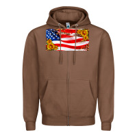 Chestnut usa flag and sunflower license plate Zipper Hoodie - HRA Design Shop