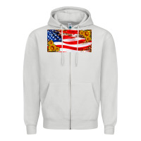 Dove Grey usa flag and sunflower license plate Zipper Hoodie - HRA Design Shop