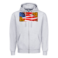 Heather Grey usa flag and sunflower license plate Zipper Hoodie - HRA Design Shop