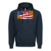 Navy usa flag and sunflower license plate Zipper Hoodie - HRA Design Shop