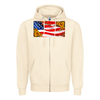 Sandshell usa flag and sunflower license plate Zipper Hoodie - HRA Design Shop