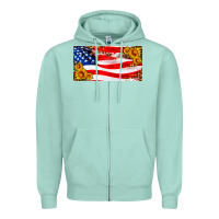 Seafoam usa flag and sunflower license plate Zipper Hoodie - HRA Design Shop