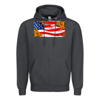 Smoke usa flag and sunflower license plate Zipper Hoodie - HRA Design Shop