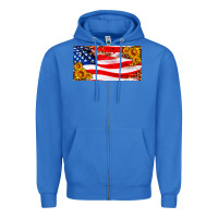 True Royal usa flag and sunflower license plate Zipper Hoodie - HRA Design Shop