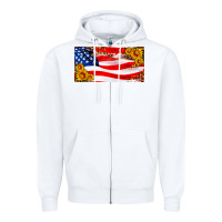 White usa flag and sunflower license plate Zipper Hoodie - HRA Design Shop
