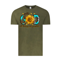 Vintage Olive with god all things possible Vintage Tee - RanaPortraitStore