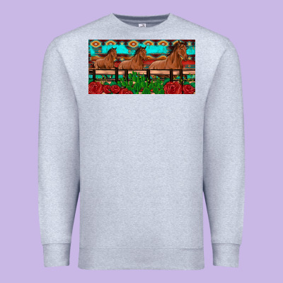 Horses Roses Ann Cactuses License Plate Premium Sweatshirt Designed By Artiststas