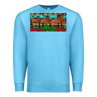 Ocean Blue horses roses ann cactuses license plate Premium Sweatshirt - Artiststas