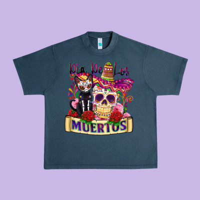 Dia De Los Muertos Urban Heavy Tee Designed By Zillion Design Studio