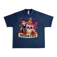 Navy dia de los muertos Urban Heavy Tee - Zillion Design Studio