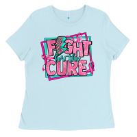 Baby Blue fight for the cure Ladies Tee - AdoDesignShop