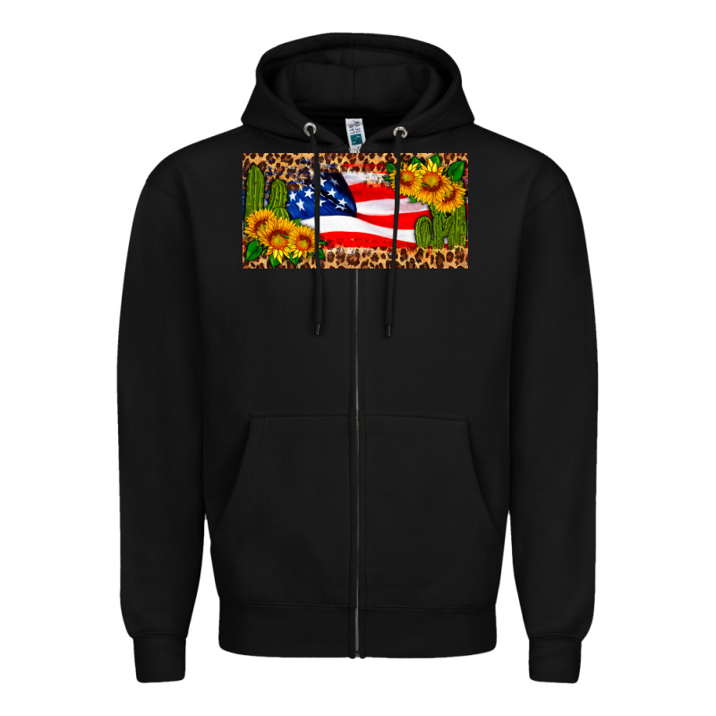 Usa Flag And Cactus License Plate Zipper Hoodie by HRA Design Shop | Teevron