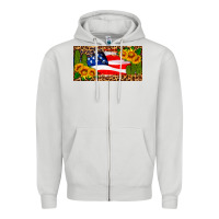 Dove Grey usa flag and cactus license plate Zipper Hoodie - HRA Design Shop